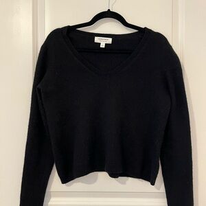 Nordstrom Black 100% Cashmere V-Neck Sweater